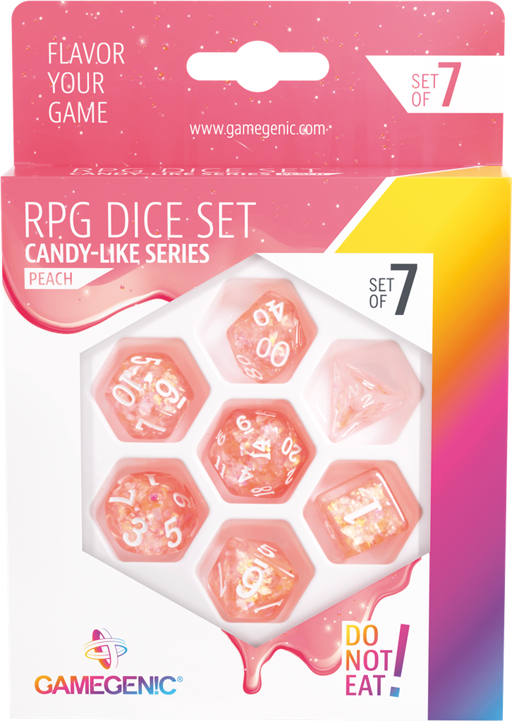 Candy-like Series -Peach- Set de 7 Dés JDR