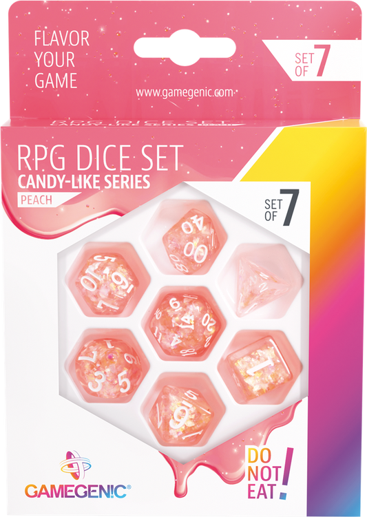 Candy-like Series -Peach- Set de 7 Dés JDR