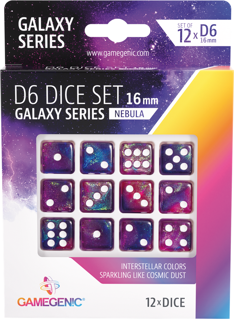 Galaxy Series -Nebula- Set de 12 Dés de 6 - 16mm