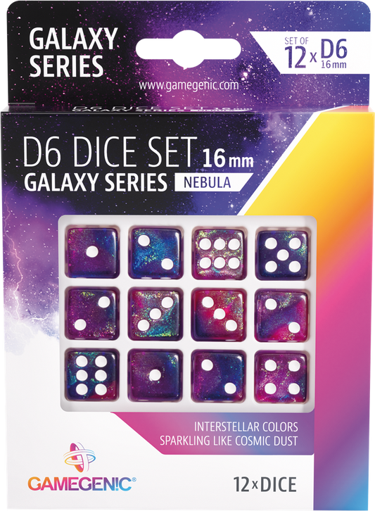 Galaxy Series -Nebula- Set de 12 Dés de 6 - 16mm