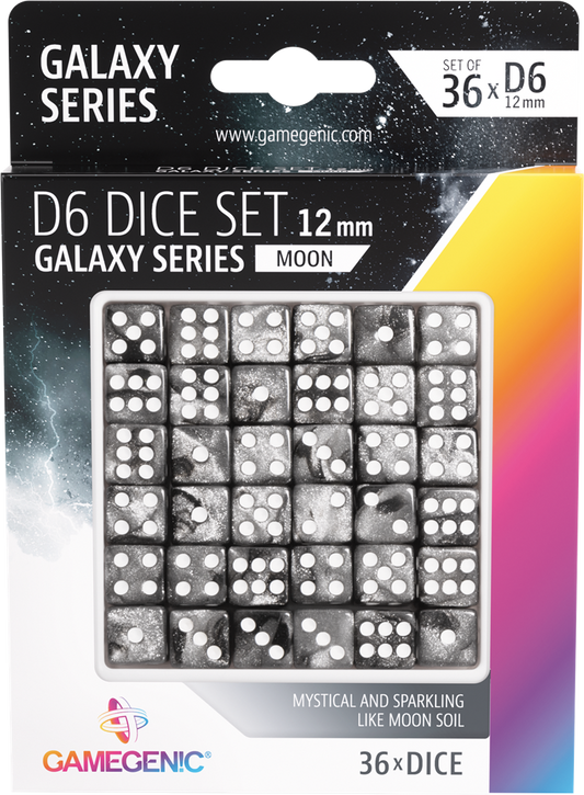 Galaxy Series -Moon- Set de 36 Dés de 6 - 12mm