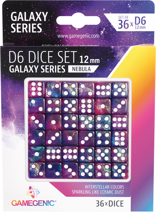 Galaxy Series -Nebula- Set de 36 Dés de 6 - 12mm